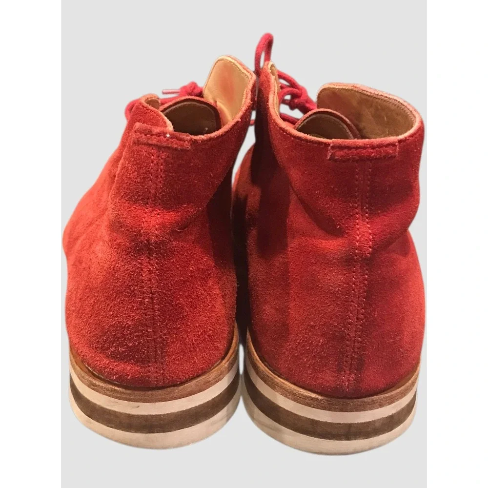 Russell &‎ Bromley Red Suede Chukka Boots Ankle Lace Up Mens Size 9